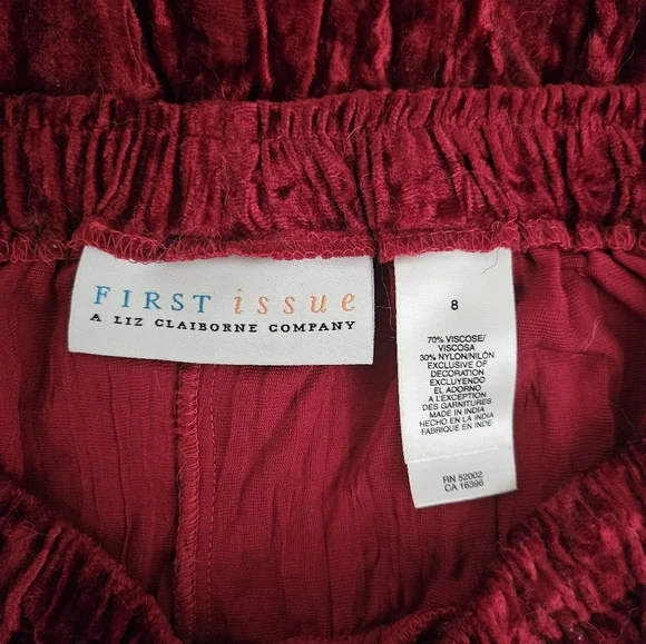 Whimsigoth Red Velvet Tiered Skirt - Picture 2 of 3